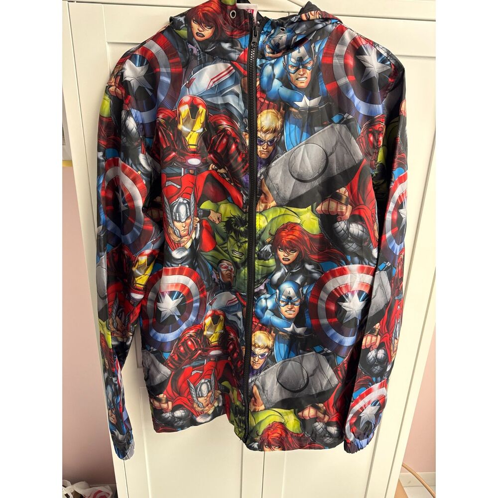 Marvel Avengers All Over Print Full Zip Jacket Hoodie Comic Superhero
